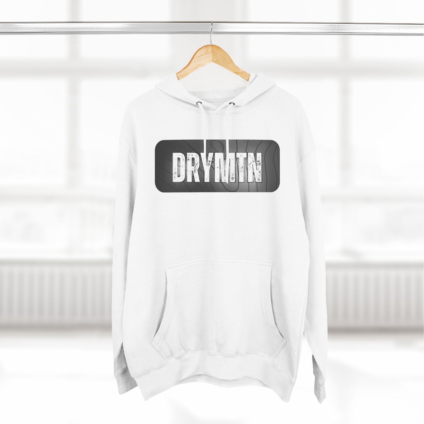 Fleece Hoodie Topographic Mountain Design