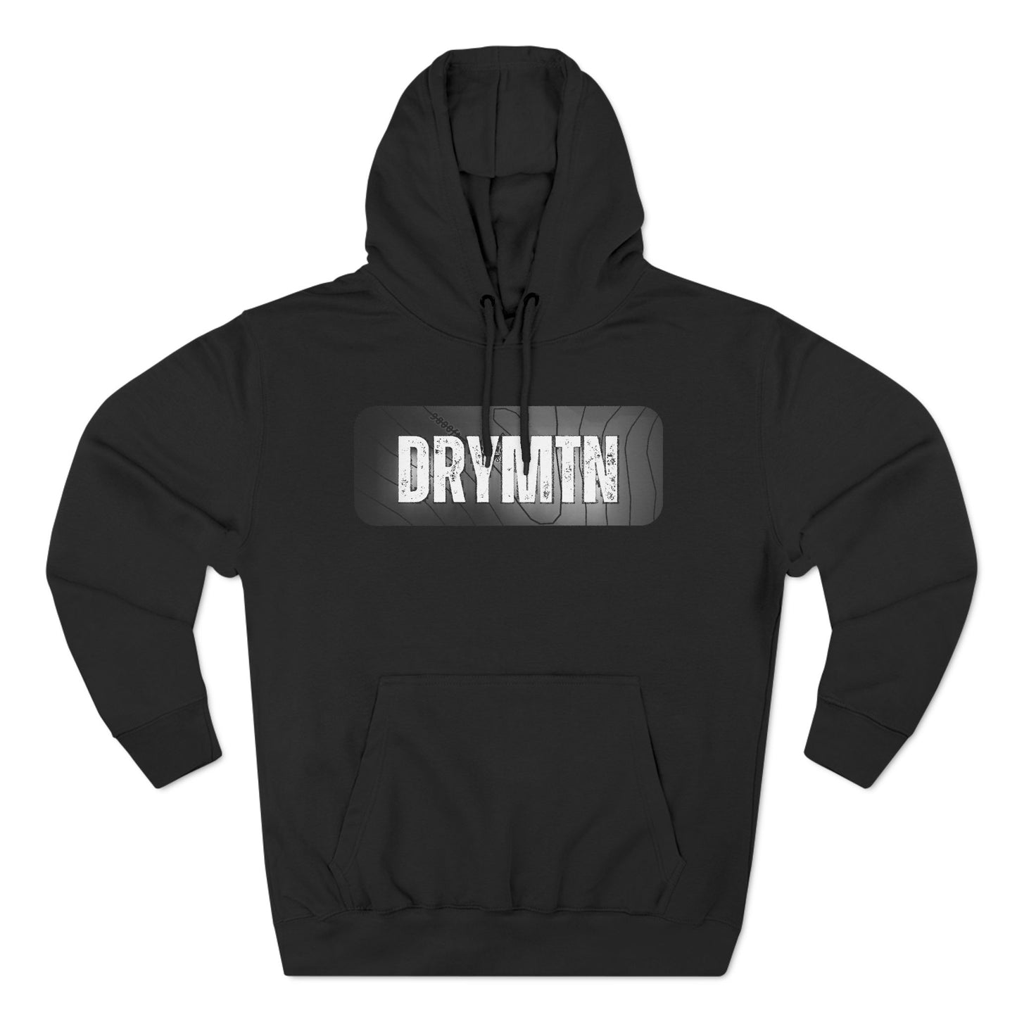 Fleece Hoodie Topographic Mountain Design