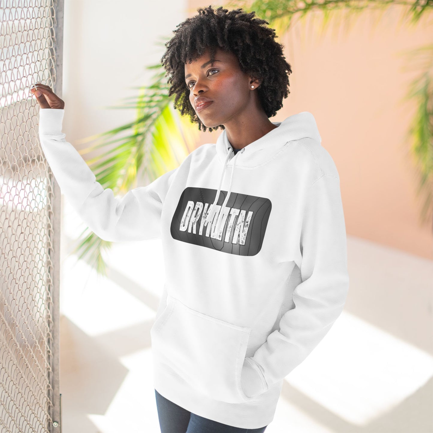 Fleece Hoodie Topographic Mountain Design